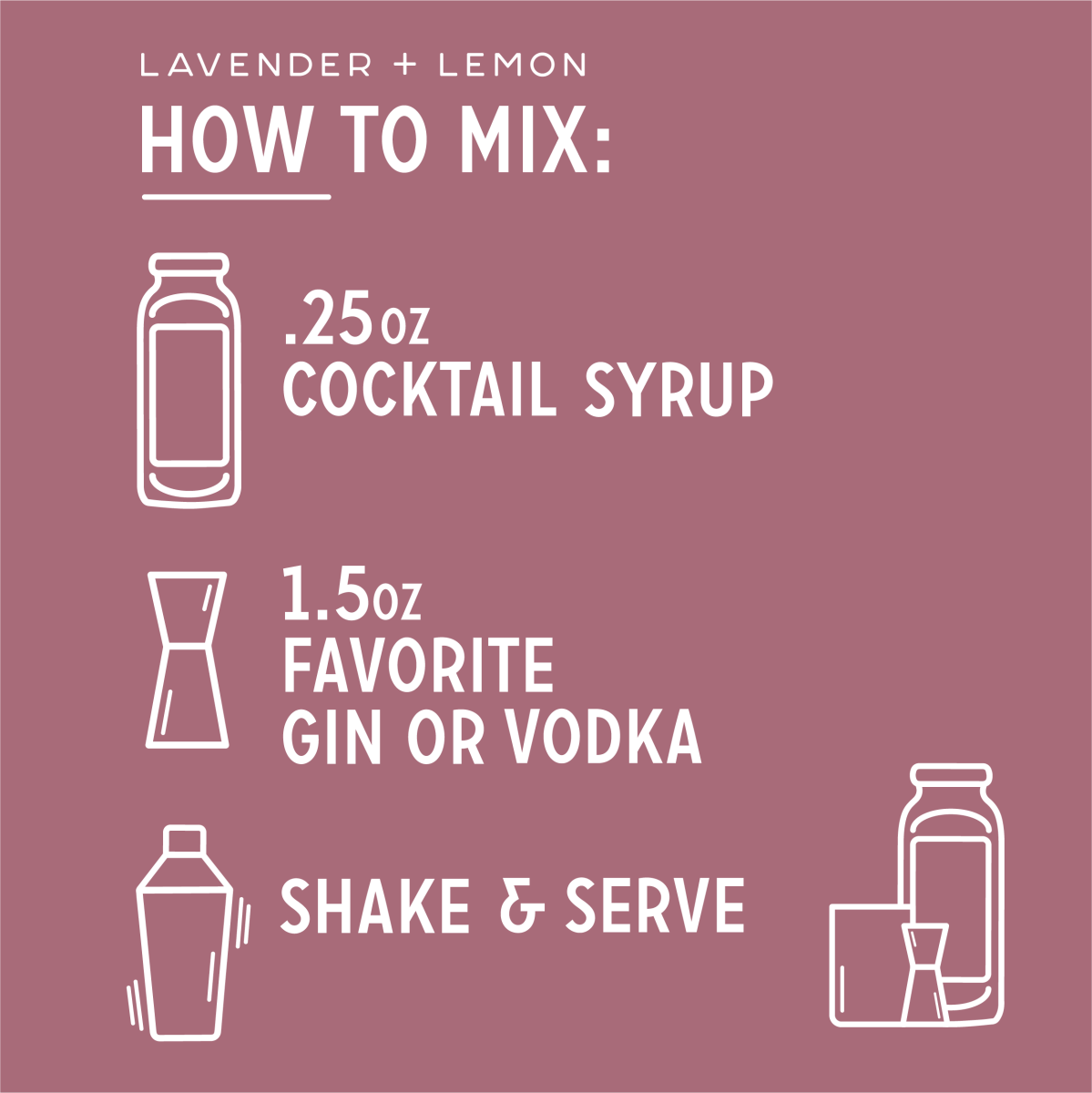 Cocktail Mixers - Alcohol Mixers - Simple Times Mixers - Lavender &amp; Lemon Cocktail Syrup