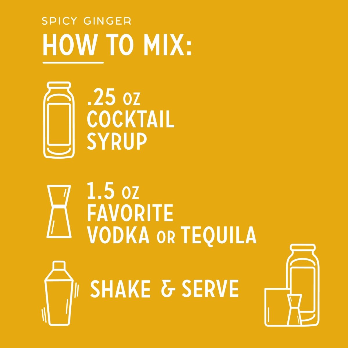 Cocktail Mixers - Alcohol Mixers - Simple Times Mixers - Spicy Ginger Cocktail Syrup